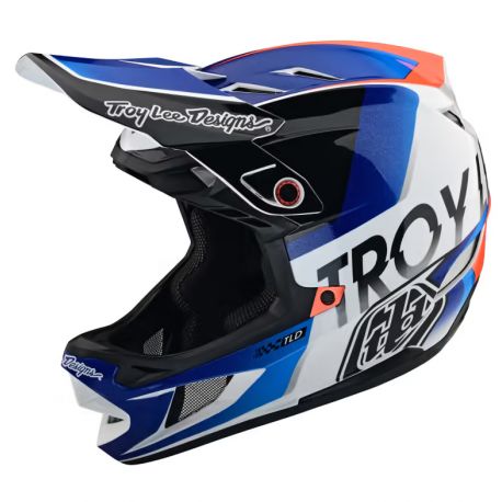 Casco Integrale Troy Lee Designs D4 Composite Qualifier White/Blue