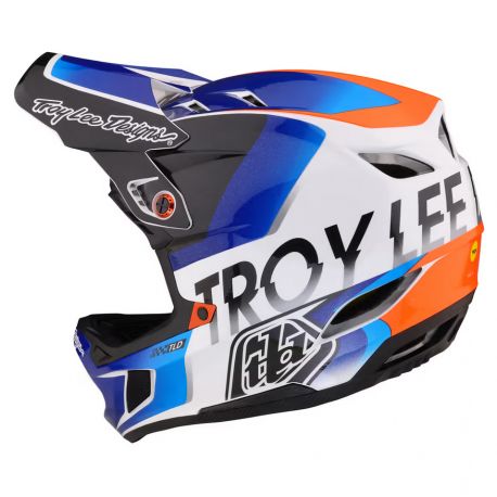 Casco Integrale Troy Lee Designs D4 Composite Qualifier White/Blue