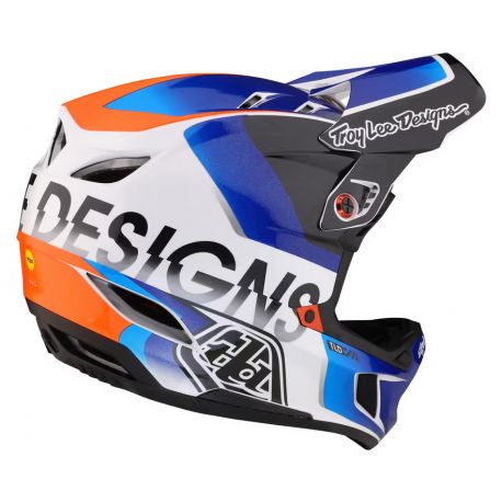 Casco Integrale Troy Lee Designs D4 Composite Qualifier White/Blue