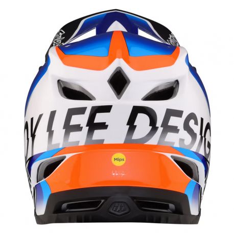 Casco Integrale Troy Lee Designs D4 Composite Qualifier White/Blue