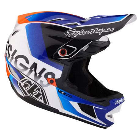 Casco Integrale Troy Lee Designs D4 Composite Qualifier White/Blue