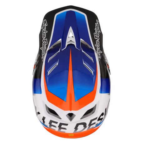 Casco Integrale Troy Lee Designs D4 Composite Qualifier White/Blue